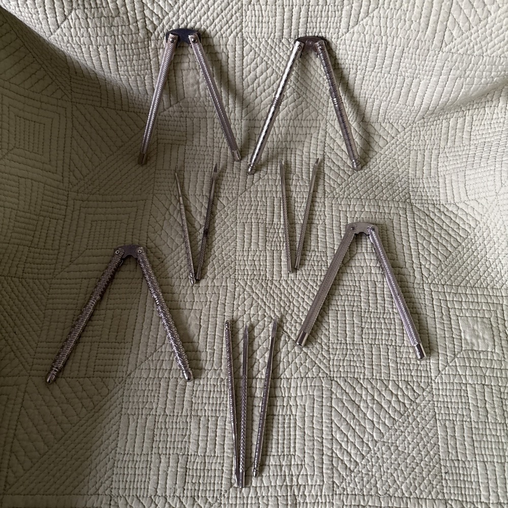 Nutcracker Pick Set 11 pc Textured Metal Vintage Nut Seafood Picks Crab Lobster